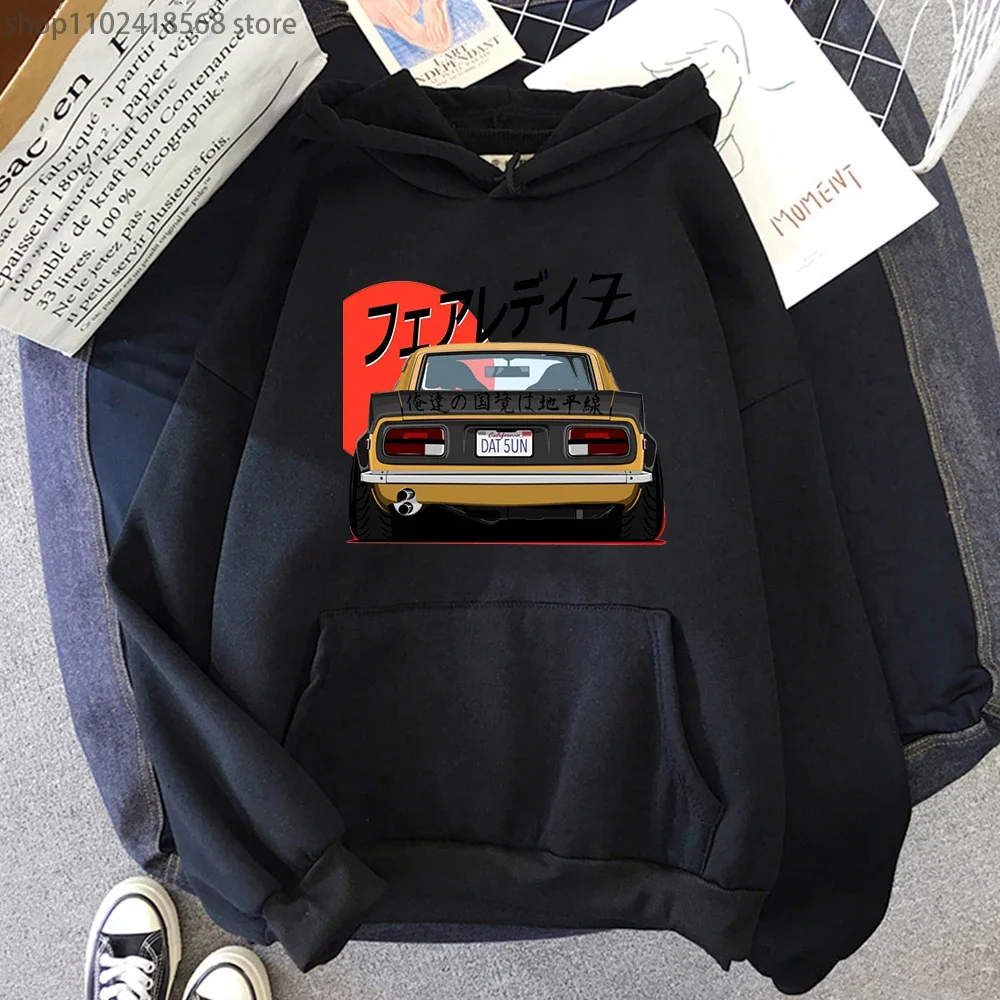 JDM Sweatshirt Art Print Initial D Hoodies Men Japanese Style Retro Car 90s Winter EU Size Tops Casual Long Sleeve Clothes Women