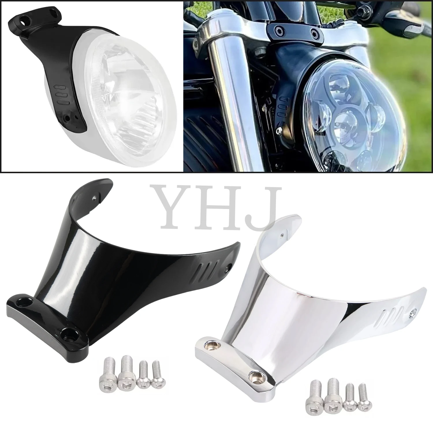 

For Harley V-Rod Muscle VRSCF VRSCAW Anniversary VRSCA 2002-Up Motorcycle Front Headlight Bracket Mount Aluminium Black/Chrome