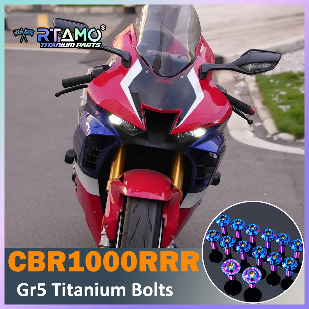 RTAMO Titanium Alloy Bolt Windshield Brake Pump Oil Tank Up Bodycover Front Fender Fork Fit for Honda CBR1000RR-R SP 2023-2024