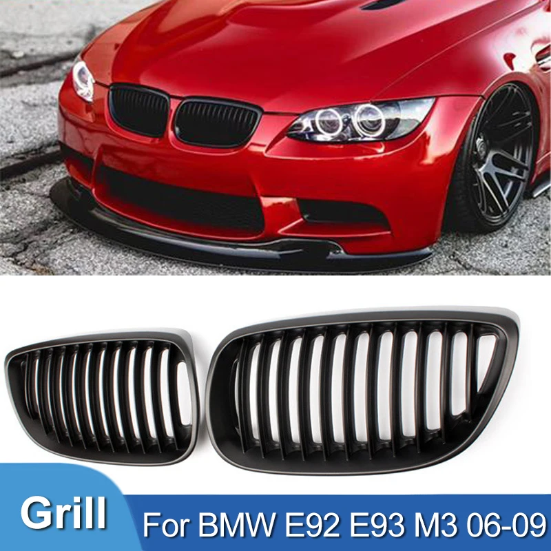 

Pulleco Car Front Grille Gloss Black Grill For BMW E92 E93 M3 3 Series 2006-2009 2 Door 316i 320d 320i 323i 325d 325i 330i