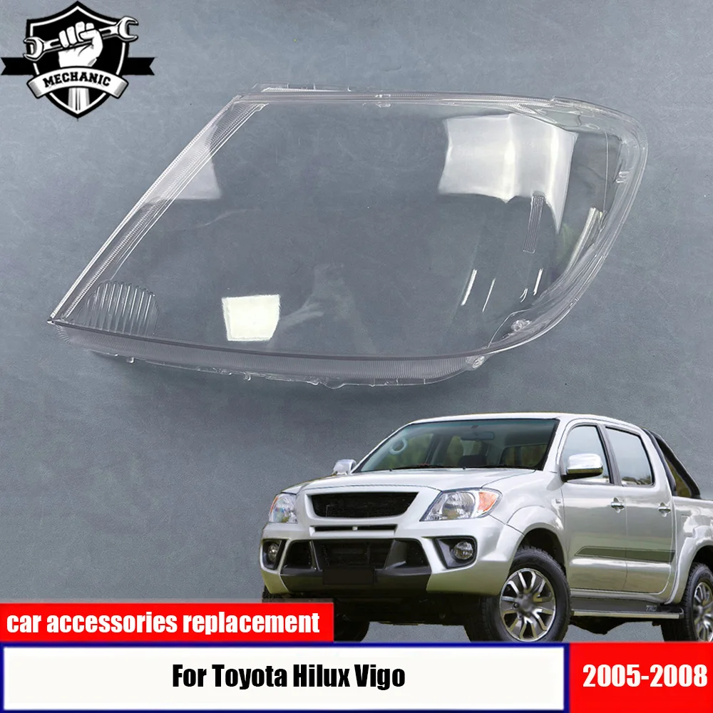 

For Toyota Hilux Vigo 2005-2008 Headlamp Cover Transparent Lampshade Headlight Shell Lamp Shade Lens Plexiglass