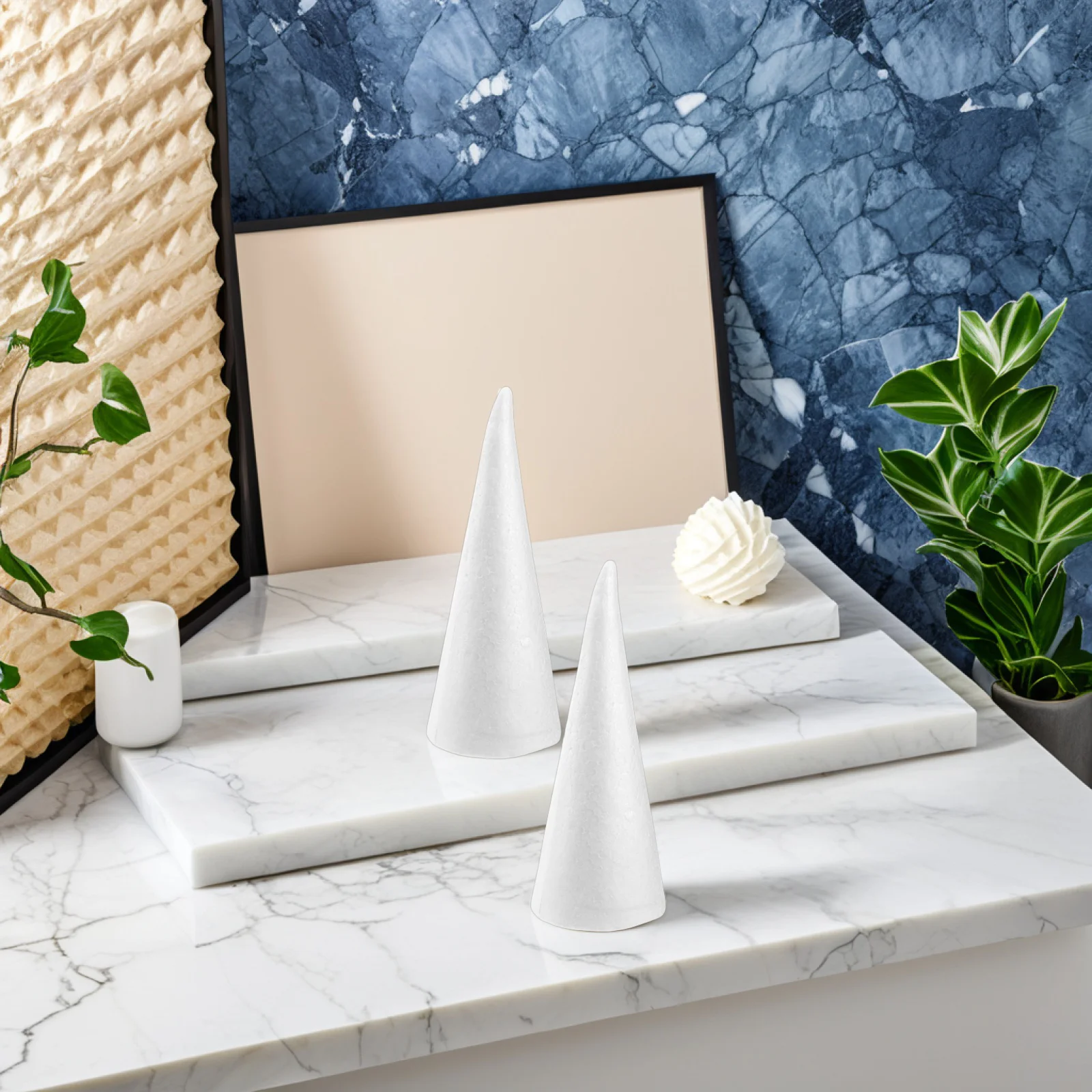 6 قطعة 24 سنتيمتر الأبيض رغوة المخاريط الاكسسوارات الحرفية للمنزل عيد الميلاد naments أنشطة الأطفال مشاريع رياض الأطفال الكنيسة