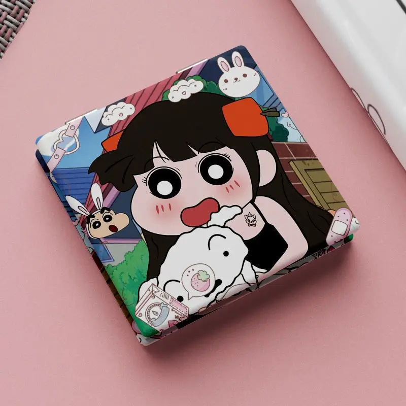 Anime Crayon Shin-Chanss Kawaii Model Figure Mini Mirror Portable Two-Sided Folding Makeup Mirror Girls Lovers Birthday Gifts view 5