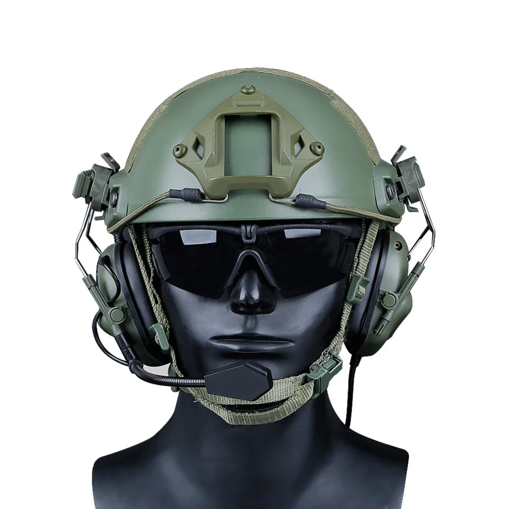 Militar Helmet Headset With Fast Helmet Rail Adapter Tactical Headphone Comtac Headset for Outdoor Shooting Hunting Activities