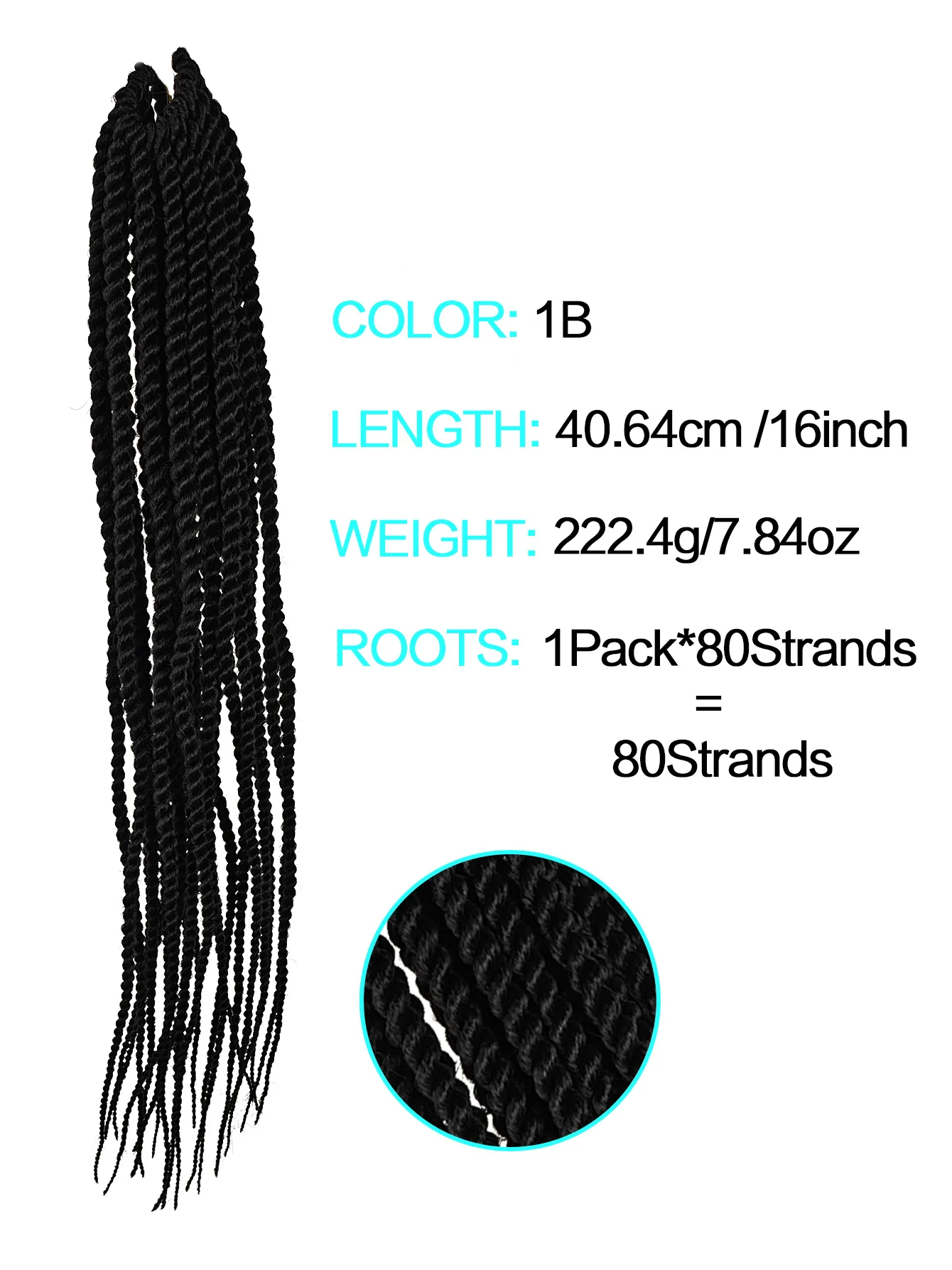 4X EZ SENEGALESE BRAID 16 inch  Senegalese Twist Hair  Crochet Braids Synthetic Twist Crochet Braids Extensions 80