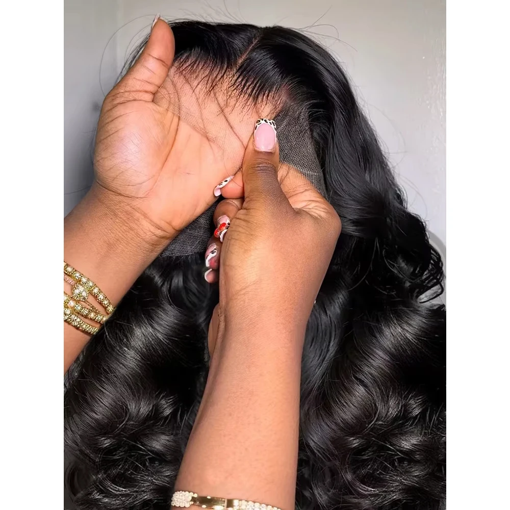 200 dichtheid body wave kanten voorkant pruik zwart 13x6 HD nat en golvend kant frontale pruik 30 40 inch Braziliaanse voorgeplukte menselijke haarpruiken - afbeelding 2