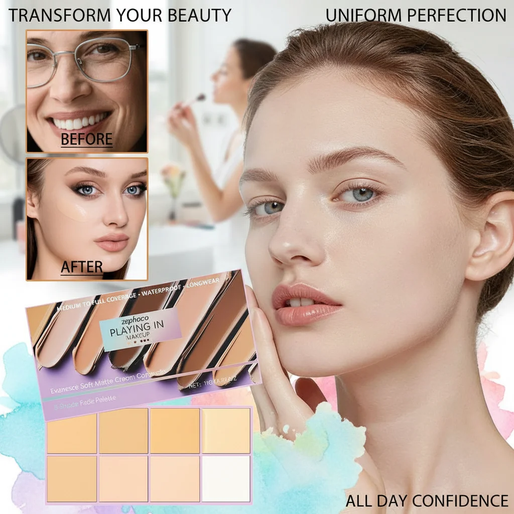 Corretivo Soft Fog com Efeito Gradual, Maquiagem de Cobertura Total, Camuflagem Líquida, Aparência Natural, Base para Cuidados com a Pele para Mulhere