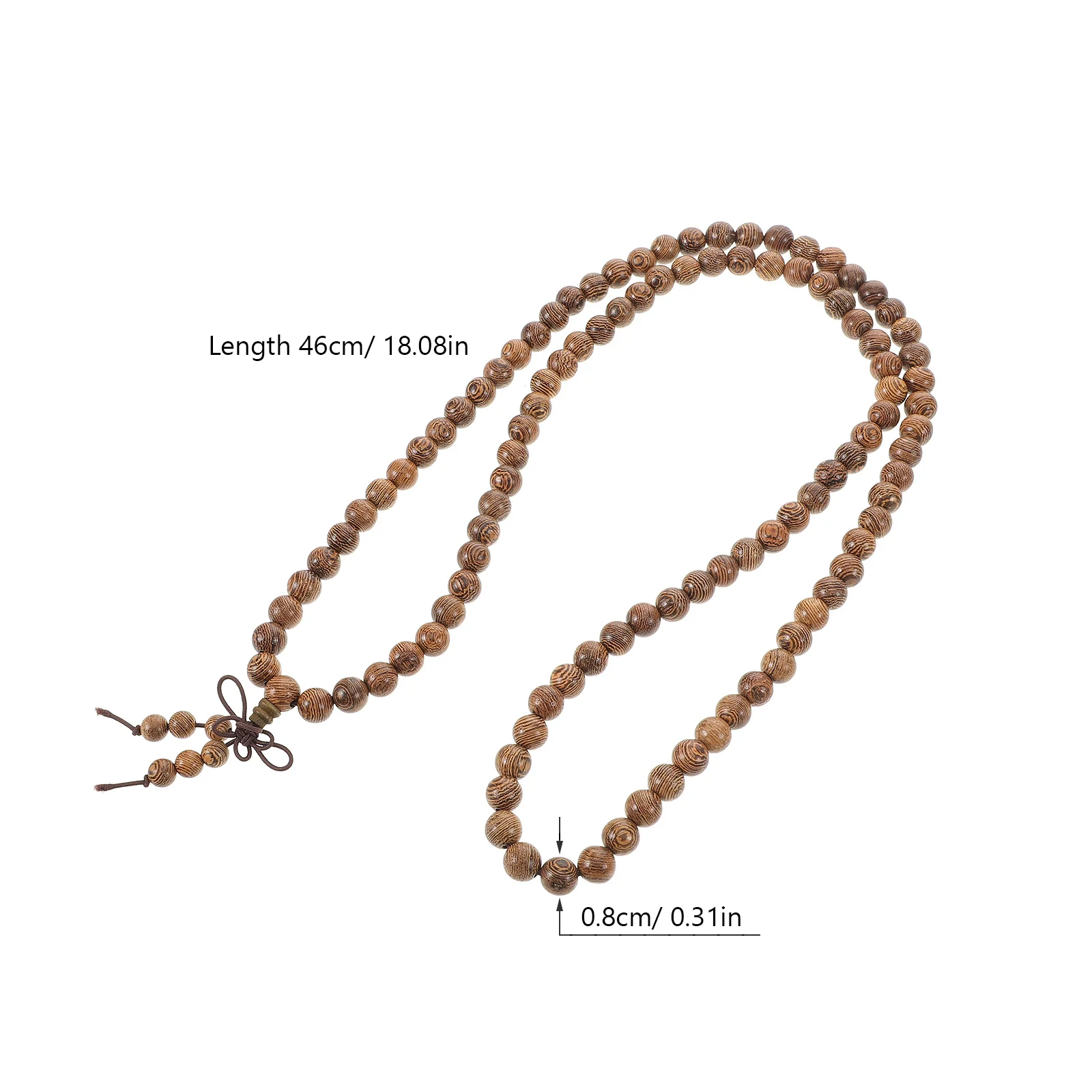 108 الخرز الخشبي الصلاة سوار اليوغا التأمل طويل مطرز قلادة المجوهرات الروحية للرجال النساء قلادة خشبية للرجال