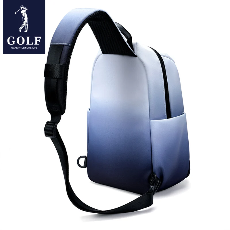 Golf Men\'s Chest Bag Gradient Small Backpack Fashion Phone Bag Casual Oxford Cloth Crossbody Bag Men\'s