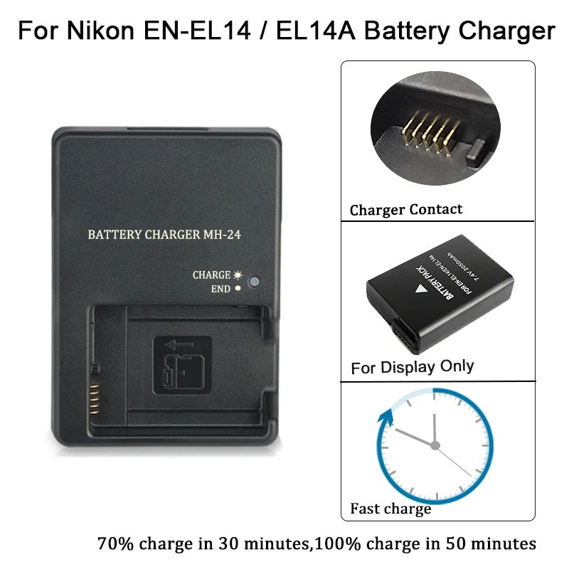Ładowarka MH-24 do aparatu Nikon EN-EL14 EN-EL14a do aparatu P7000 P7100 D3100 D5100 D3200 ENEL14 EL14A