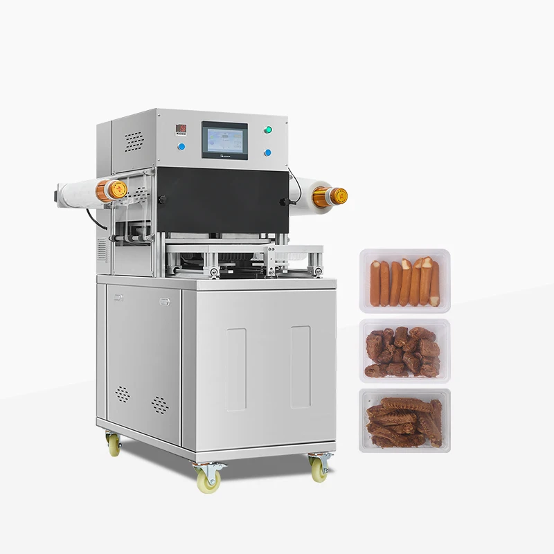 Tray Sealer Machine Electric Modified Atmosphere Packaging Gas Filling Foil Paper Packaging Material for Food Sealing