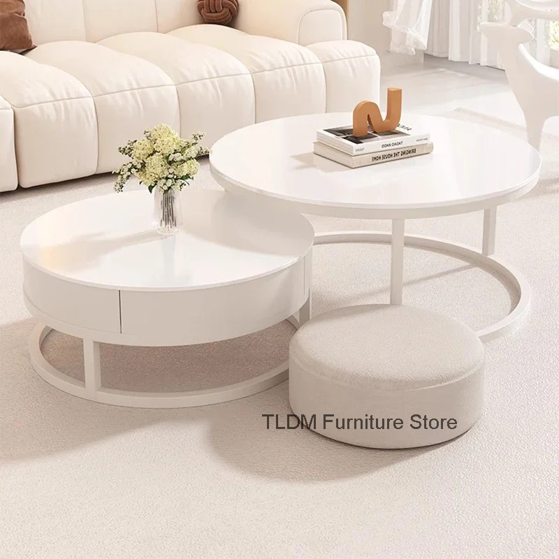 White Coffee Table Living Room Luxury Combination Design Simple Coffee Table Home Table Basse De Salon Furniture Decoration