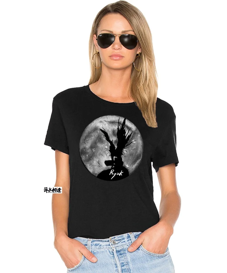 New Death Note Shinigami Ryuk Anime Men's Black T-Shirt V-Neck Customizable Size Personality Design Service DIY