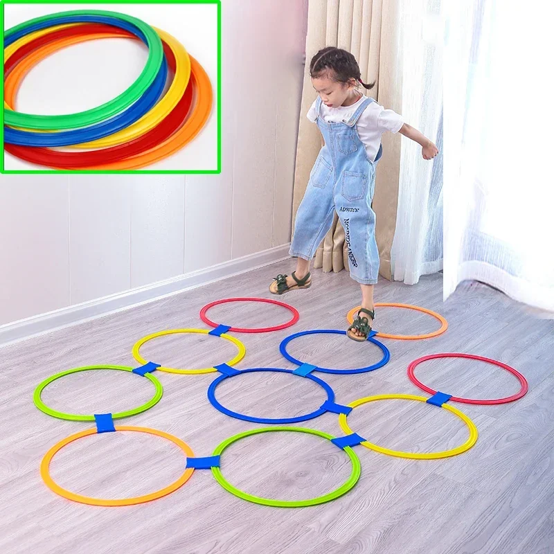 Kindergarten Children's Hopscotch Lattice Hoop Sensory Training Equipment Outdoor Toys Sports Sports Home Physical Fitness