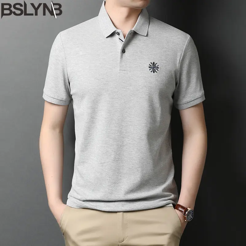 

Trendy Men's Polo Shirt Collar Short Sleeve Tshirt Casual Top Tee Brand Clothing