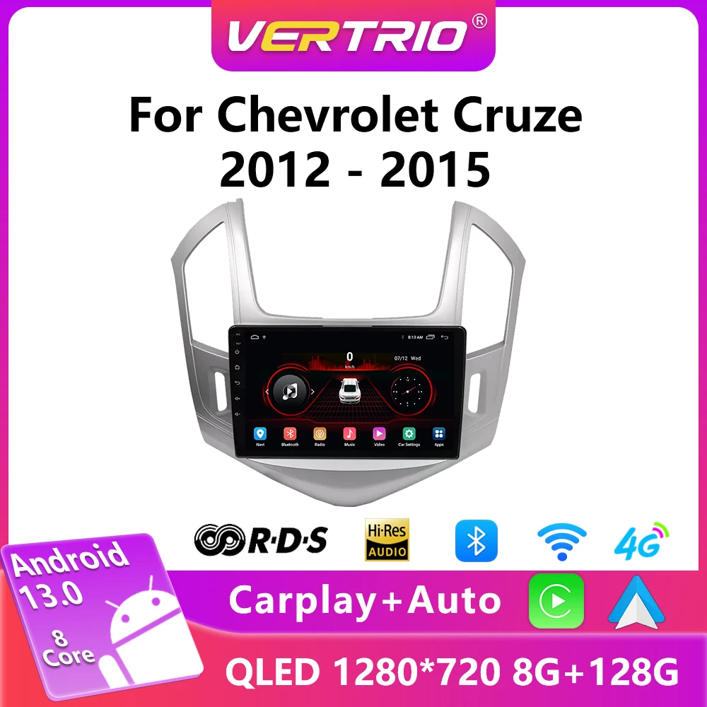 

Автомагнитола 2 Din на Android 12 для Chevrolet Cruze J300, J308, 2012-2015, мультимедийный видеоплеер, навигация, стерео, GPS, DVD