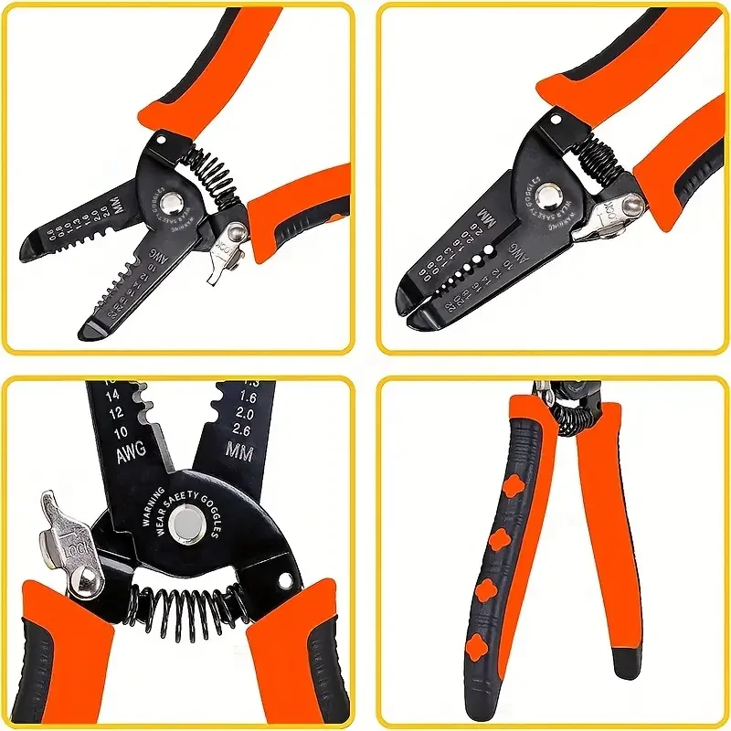 1pc 7-inch Wire Stripping Pliers, Electrician Wire Stripping Pliers, Wire Drawing Pliers, Wire Cutting Pliers