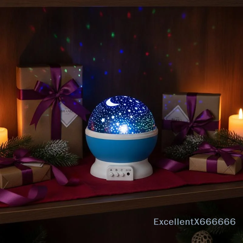 Rotating Starry Sky Night Light Projector USB Powered LED Lamp for Bedroom Baby Nursery Party Holiday Gift