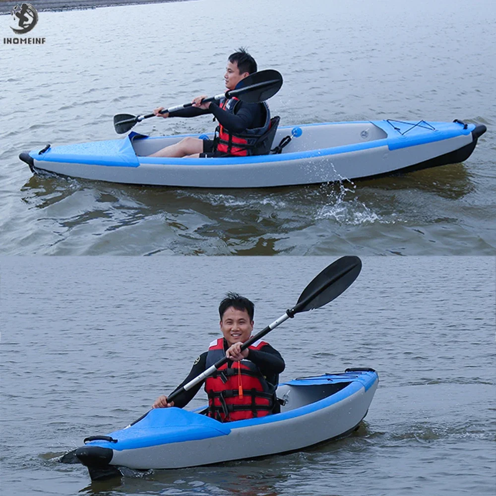 1-2 คน Inflatable PVC Kayak ตกปลาเรือแคนู Dinghy สําหรับกีฬาทางน้ํา Professional Surfing Rafting Touring พายเรือคายัค