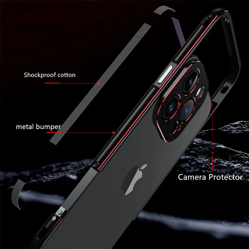 Metal Bumper Case For iPhone 14 Pro Max/14 Pro 14 Plus Slim Simply Cover+camera protector