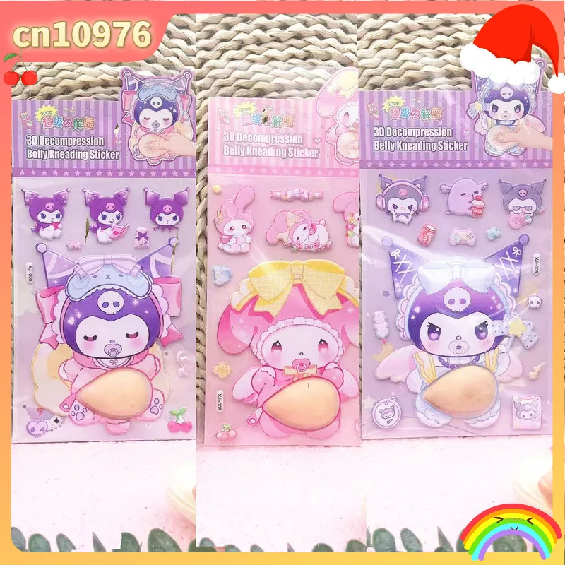 

30pcs Cartoon Sticker 3d Puffy Squishy Stress Relief Rabbit Bear For Phone Case Laptop Decoration Journal Diy Collage