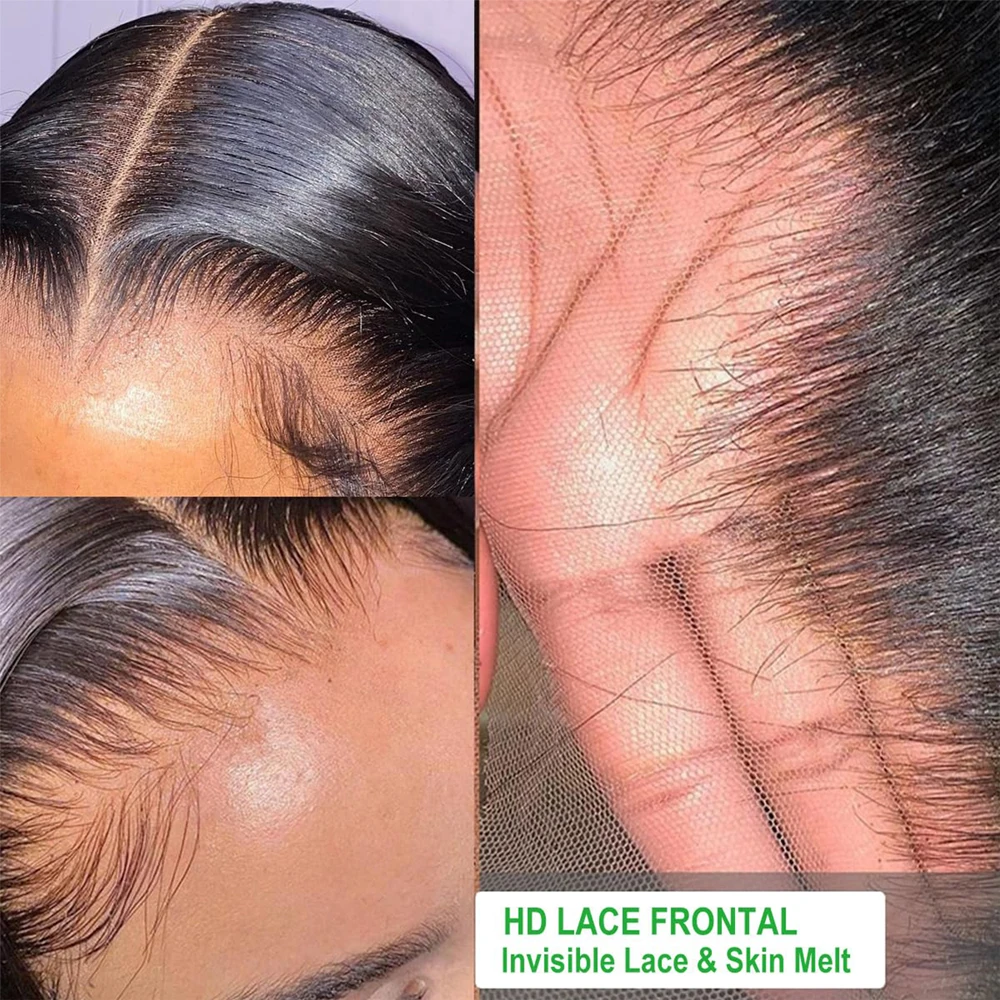 Pelucas delanteras de encaje 13x6, cabello humano de 200 de densidad, pelucas de cabello humano Frontal de encaje ondulado HD para mujeres, sin pegamento, prearrancadas