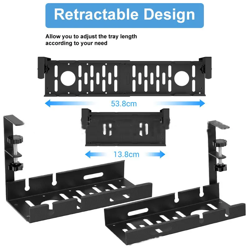 

Under Table Cable Storage Rack, Cable Management Tray, Under Desk Socket Holder, Wire Organizer, Sorting Storage Slot