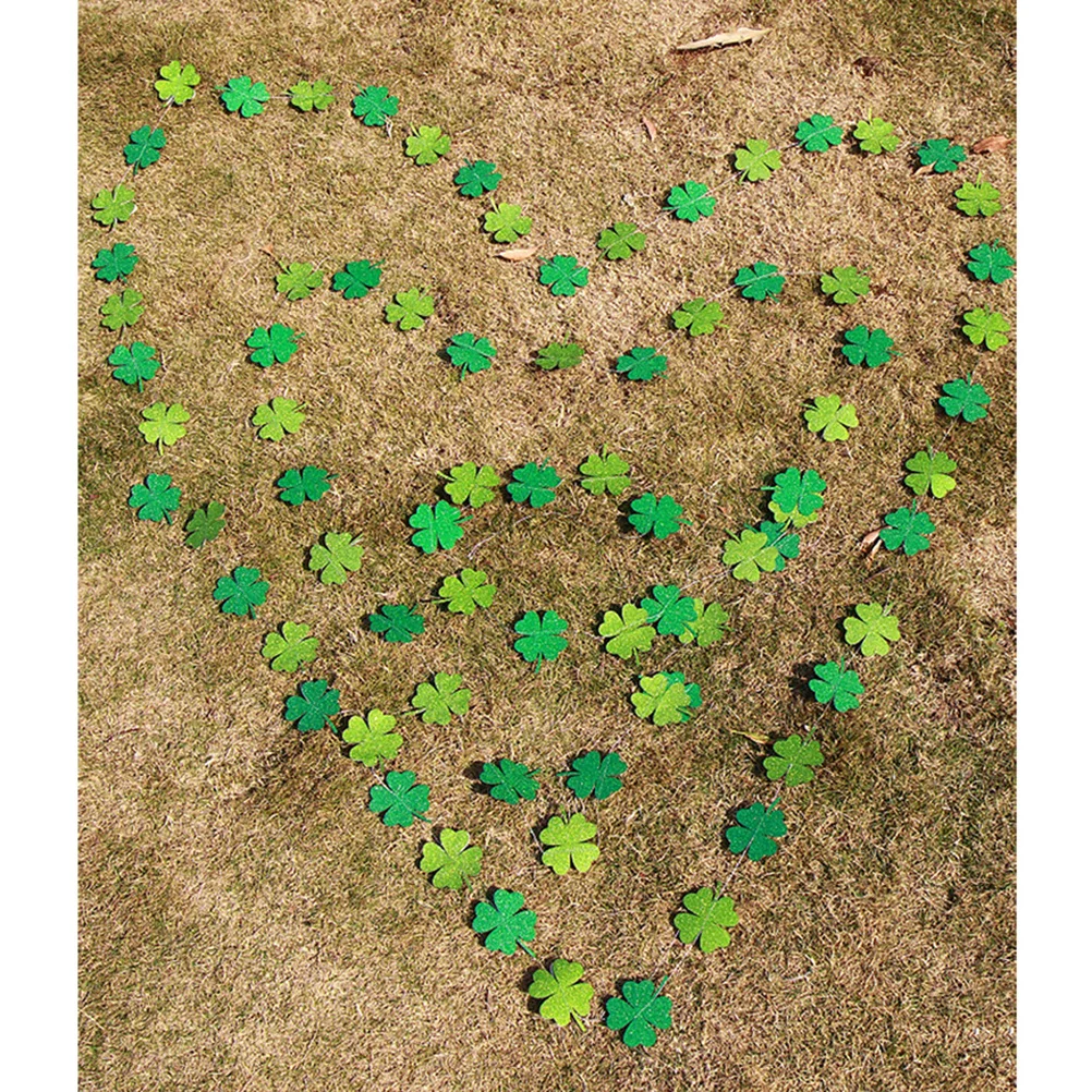 

Four Leaf Clover Banner Garland Large Shamrock Signs Long Rope St Patricks Day Party Decoration Photo Backdrop