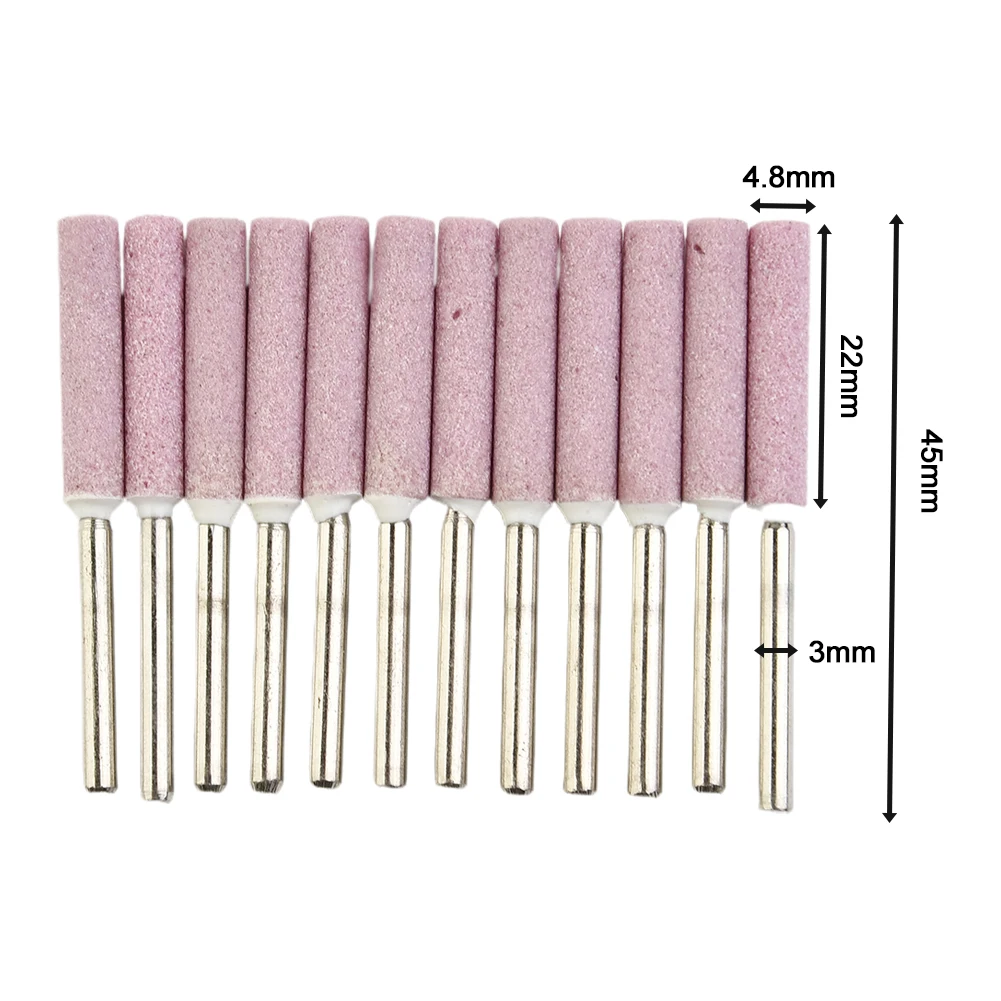 12 Pcs Polishing Head Mini Diamond Grinding Bit Burring Bit For Chainsaw Sharping  Burr Chain Saw Drilling Machine Parts