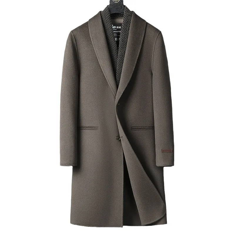 

AYUNSUE 100% Sheep Wool Jacket Men Business Casual Mens Coats 85% Goose Down Vest Mid-length Trench Coat Winter Clothes 2025