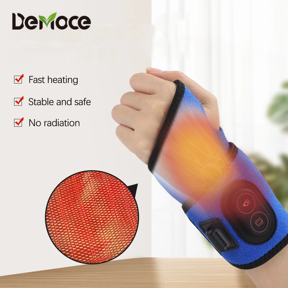 Electric Heated Wrist Massage Warm Hand Massager Bracer Hand Joint Vibration Relaxation Pain Relief Health Care Brace