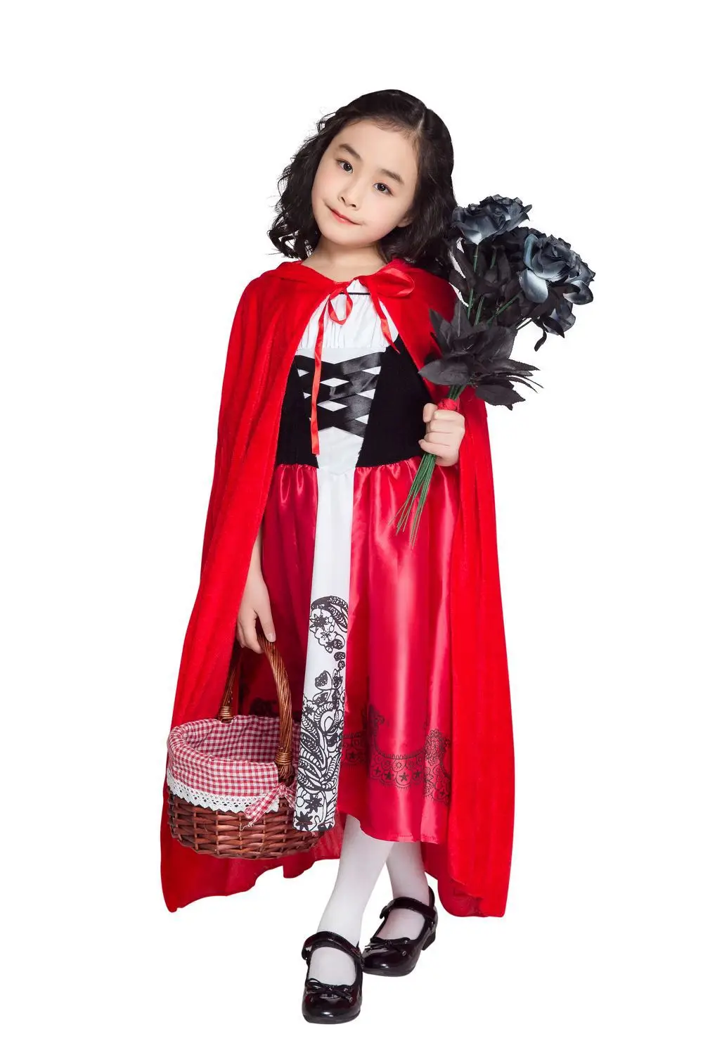 Child Little Red Riding Hood Costume Cosplay for Girls Kids Halloween Purim Fantasia Party Mardi Gras Fancy Dress