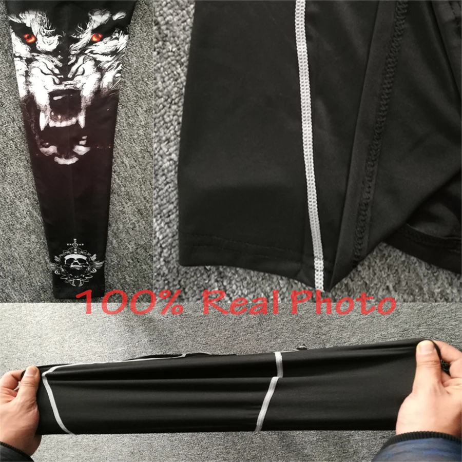 2 Piece Tracksuit Men Second skin Winter Thermal Shirt Bottom rash guards MMA Autumn Top Pullover T-shirt Compression sportswear