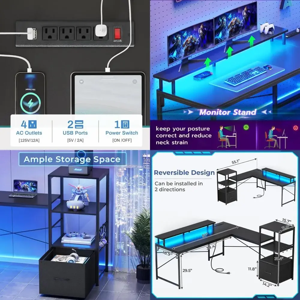 "51-Inch L-Shaped G… - image