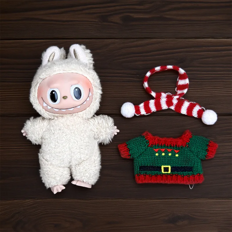 

Mini Doll'S Clothes Outfit Accessories For Labubu Idol V1 V2 Christmas Cookie Man Sweater Hat New Year Clothes Gift