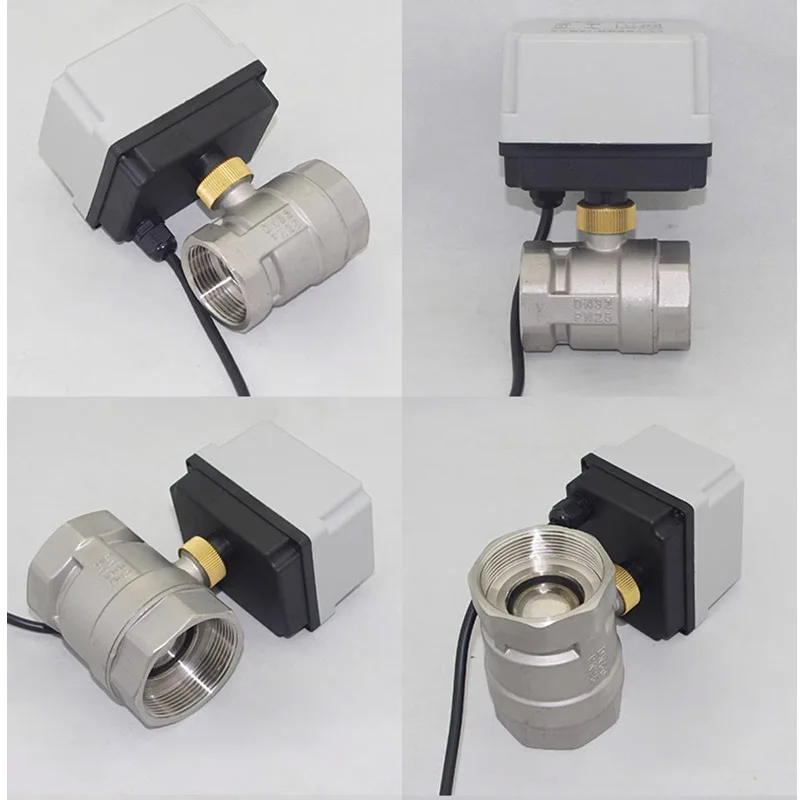 

G1/2 DC12V/24V AC110V/220V two-wire stainless steel normally closed electric ball valve IP67 waterproof DN15/20/25/32