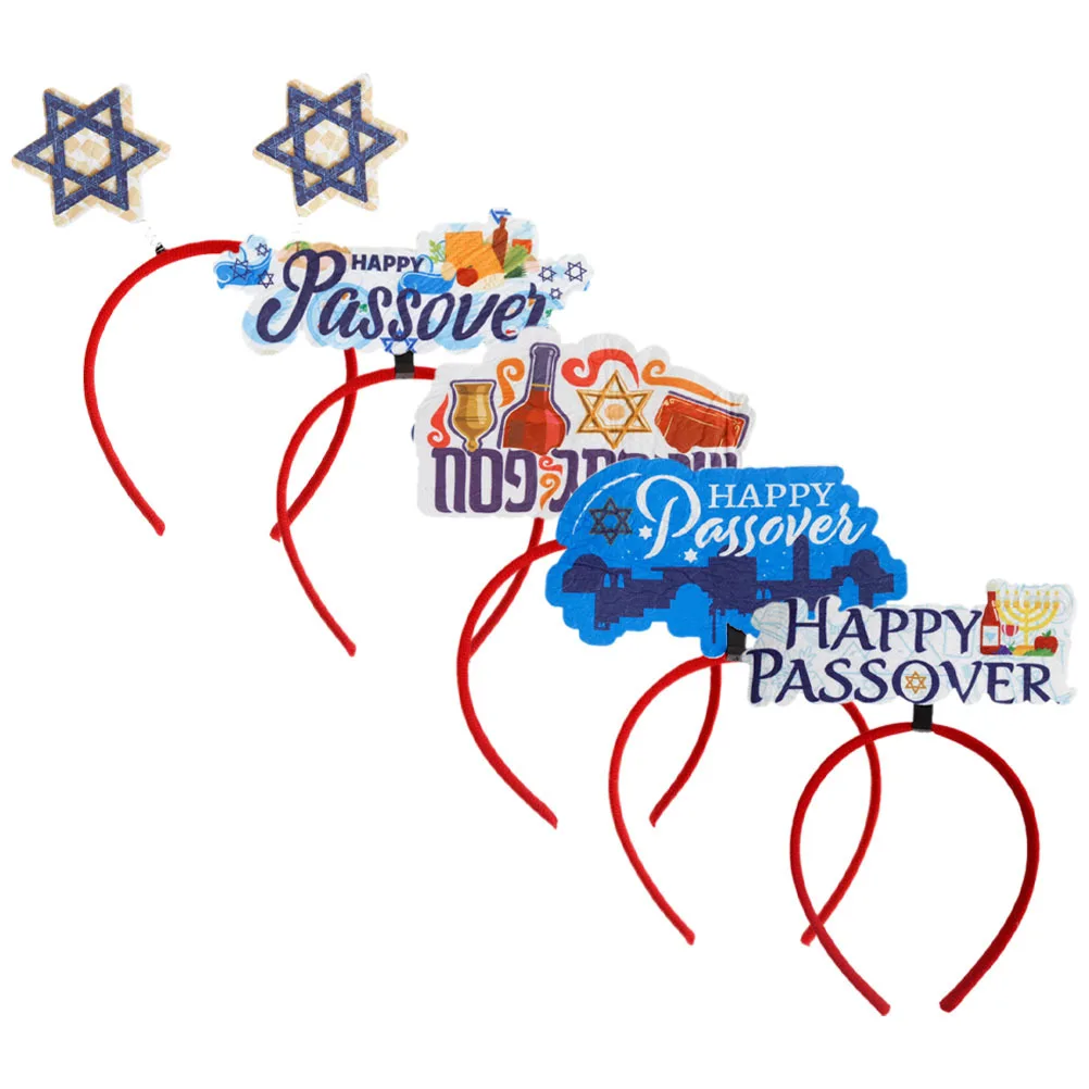 

5 шт., повязки на голову для паспорта, декоративные обручи для волос Happy Passover, вечерние повязки на голову, праздничные аксессуары для волос, повязка на голову для косплея