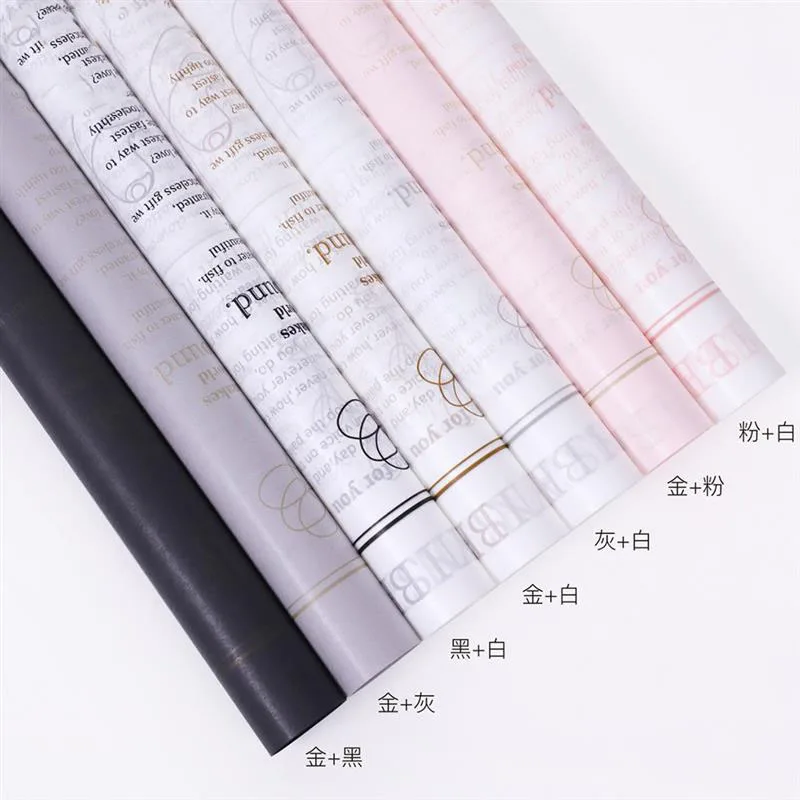 5Pcs/Set 50*70cm English Newspaper Paper Wrapping Paper Flower Packaging Liner paper Gift Wrapping Material