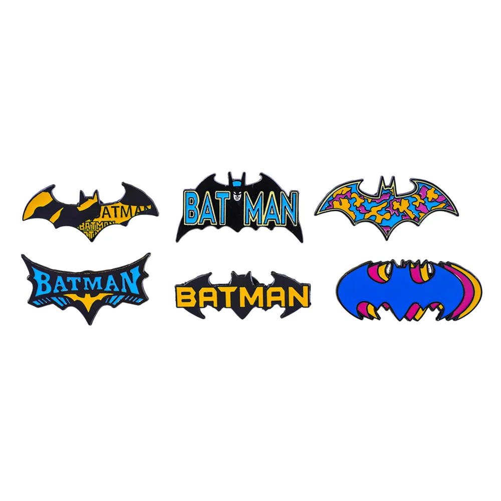 Classic cartoon brooch, night bat-shaped enamel pin, backpack and clothing metal badge accessory gift