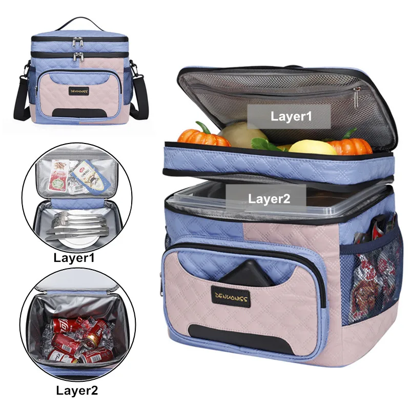 Thermal Bag Portable Cooler Ice Food Door Insulated Cookware Storage Pack Women Picnic Outdoor Trips Hiking Supplies Camping Box