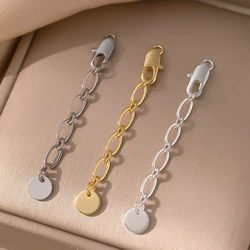 2pcs/Lot Metal Round Shape Tail Extension Chain For DIY Handmade Connector Bracelets Necklaces Jewelry Making Supplies Crafts