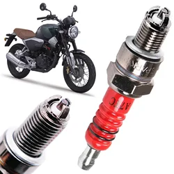 Red 3 Electrode Spark Plug A7TC for 50cc to 150cc Scooter Bike Motorcycle 10mm Iridium Spark Plug Car Accessories