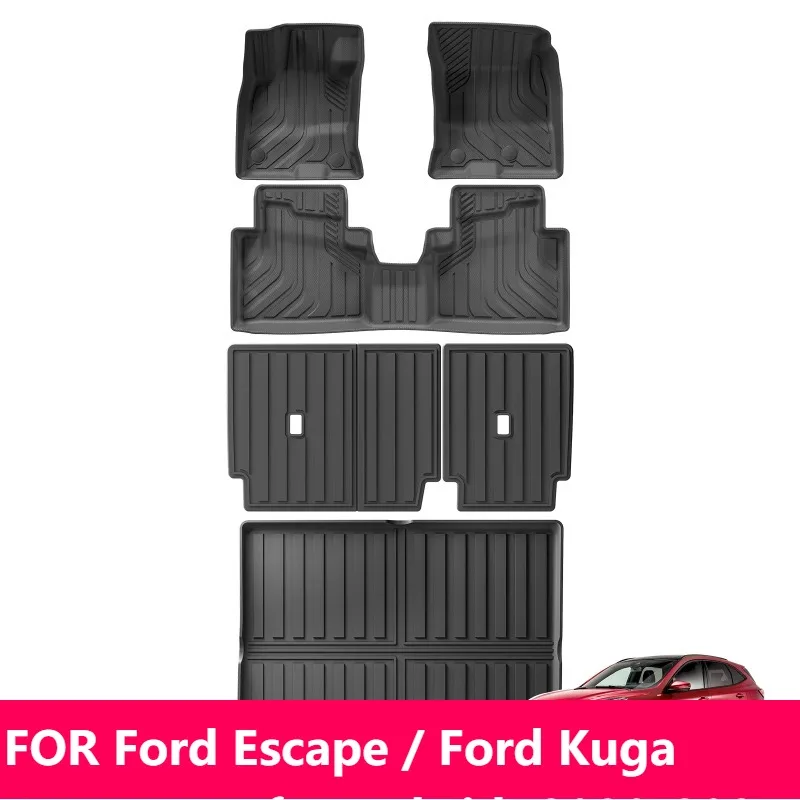 

For Ford Escape / Ford Kuga PHEV (Not for Hybrid) 2020-2025 TPE 3D Floor Mats, Waterproof Black