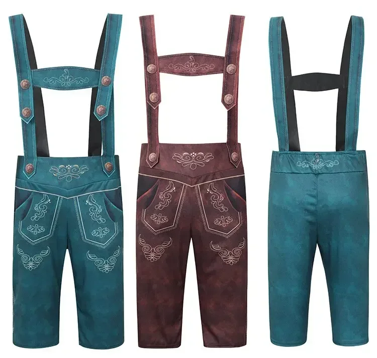 Pantalon d'Oktoberfest allemand pour hommes, tenue de fête de paupières, bière traditionnelle bavaroise, tenue de cosplay d'halloween