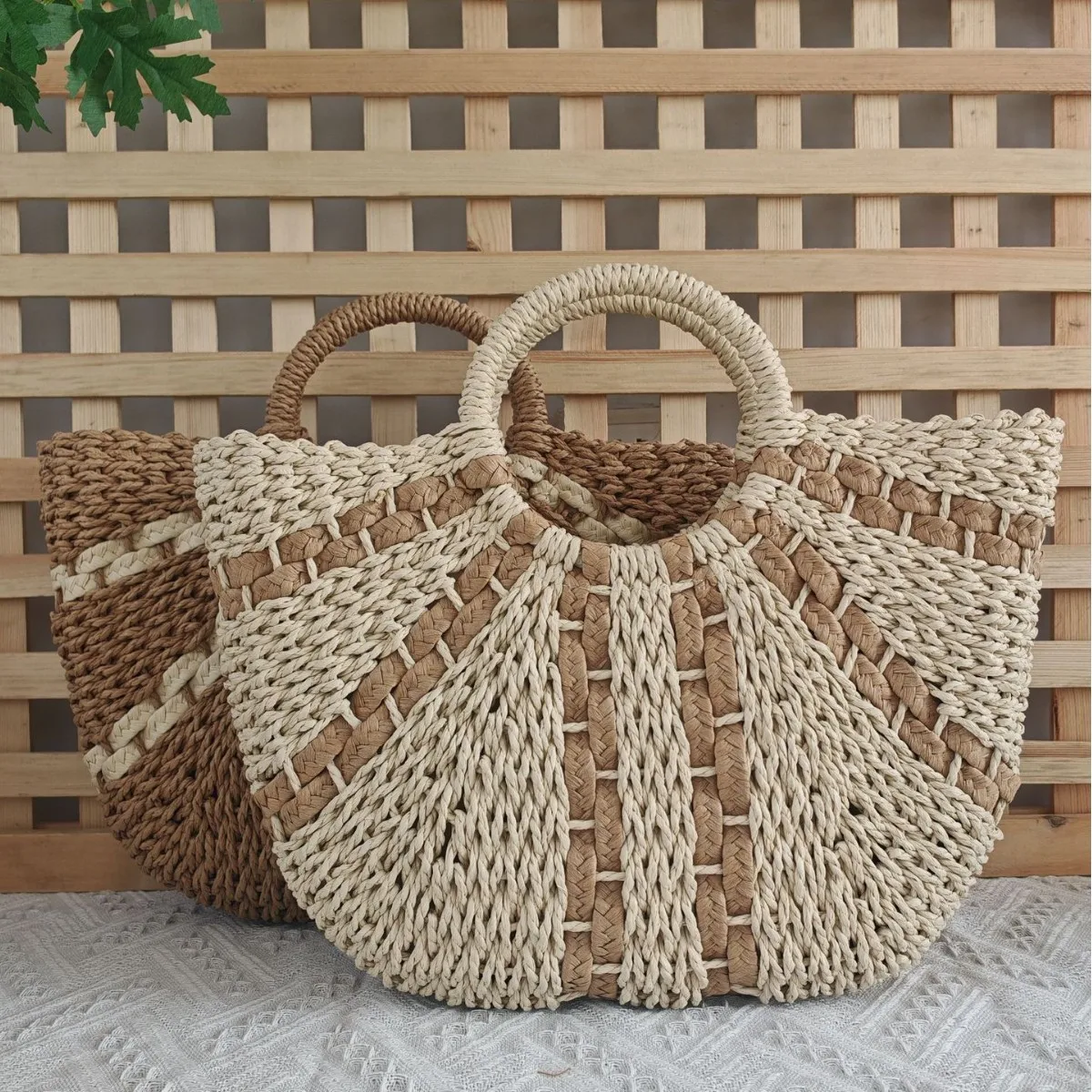 

Large Capacity Women Straw Handbags Tote Bags High Quality Ladies Weave Shoulder Messenger Bags Casual Female Big Shopping Bag
