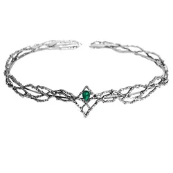 KMVEXO King Round Elves Crown Tiara Women Man Waterdrop Zircon Headband Bridal Hair Accessories Crown Wedding Headwear Gifts