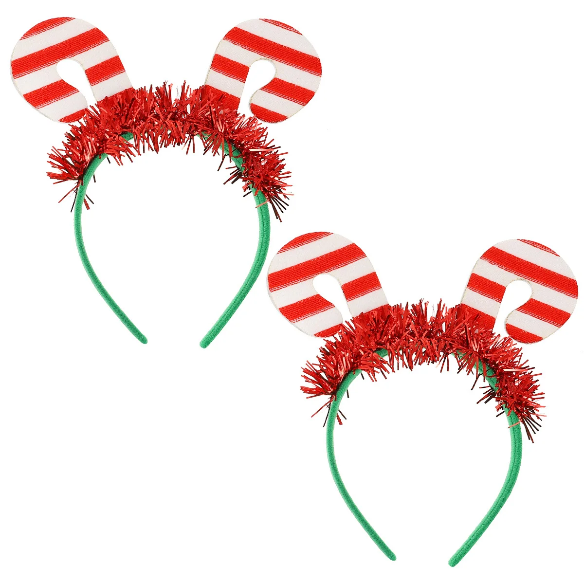 

2Pcs Christmas Hair Hoops Cane Headbands Lightweight Christmas Headdress Performance Party Celebration Accessories