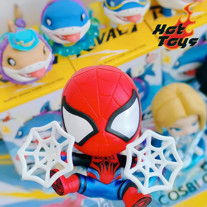 

Hot Toys Genuine Marvel Rivals Cosbi Collection Blind Box Mini Figures Spider Man Magneto Jeff The Land Shark Decor Toys Gift
