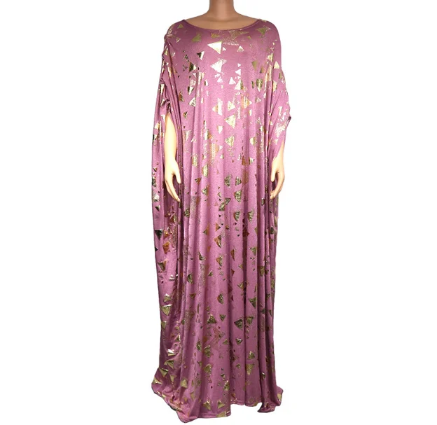 African Dresses for Women Vetement Femme 2021 Summer Dashiki Gold Stamp Boubou Robe Africain Femme Abaya Dubai Long Kaftan Dress