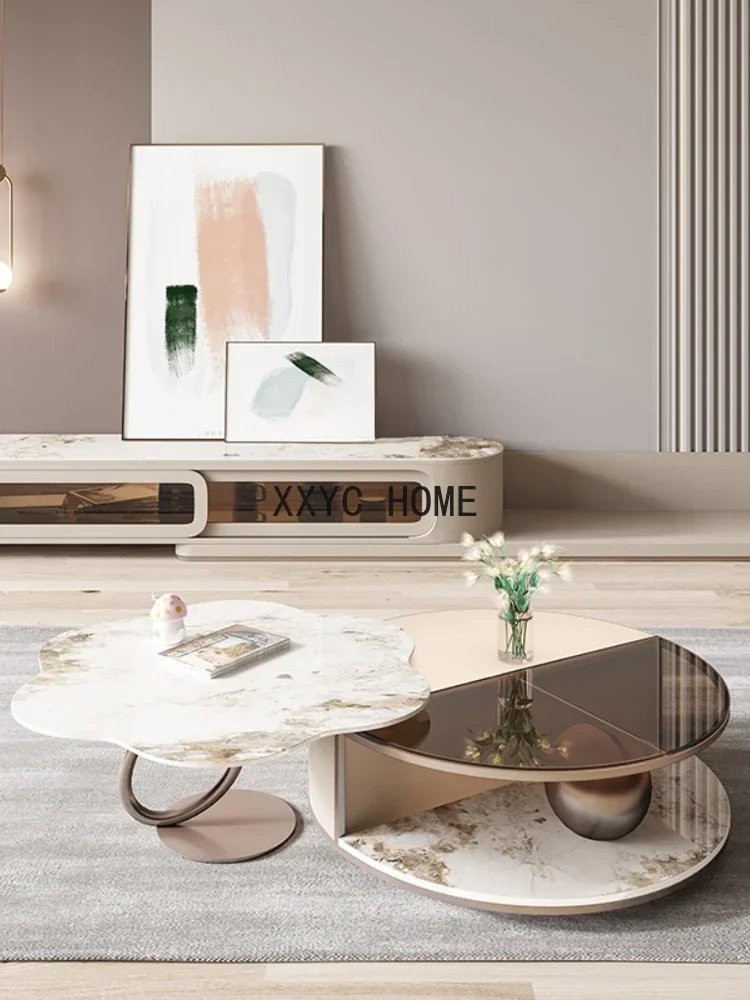 

Light Luxury and Simplicity Modern Living Room Home Small Apartment Coffee Table TV Stand Combination